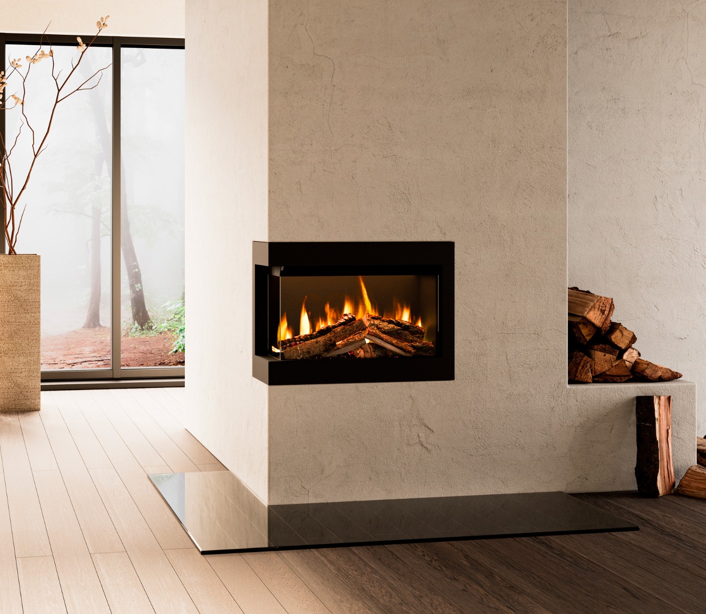British Fires Ashlett Black Edition LED inset electric fire