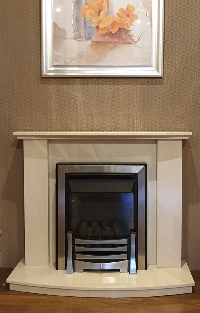 Austin 40&Prime; marble fireplace