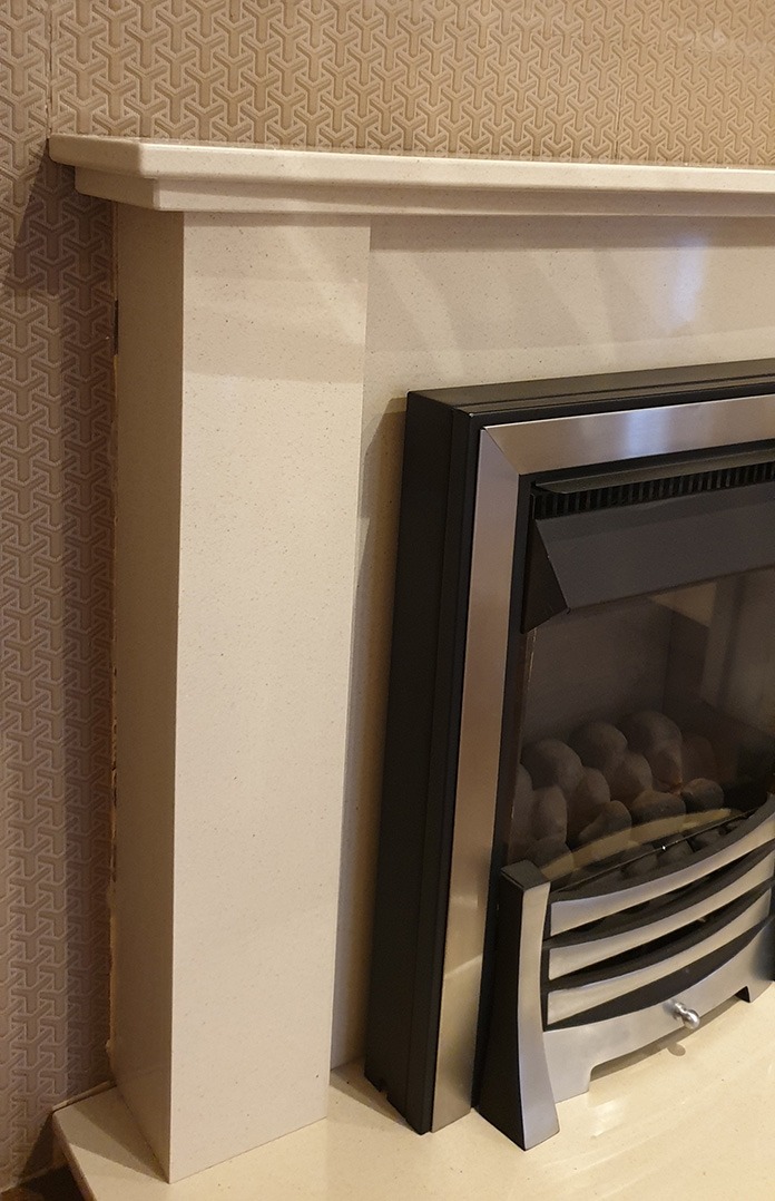 Austin 40&Prime; marble fireplace