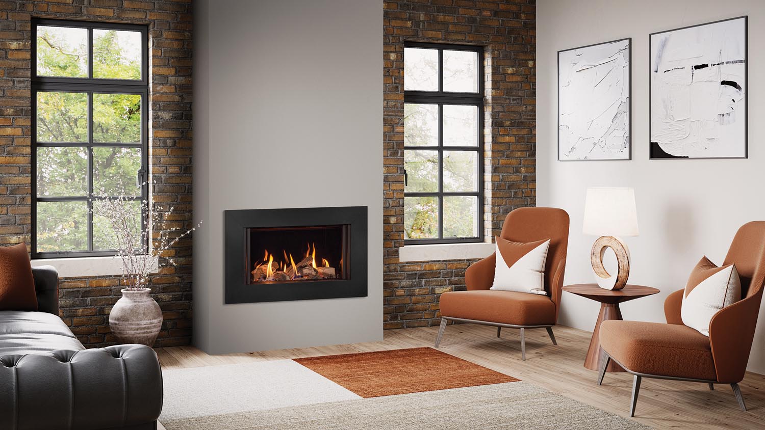 Gazco Onxy Avanti 65 Hole in wall gas fire