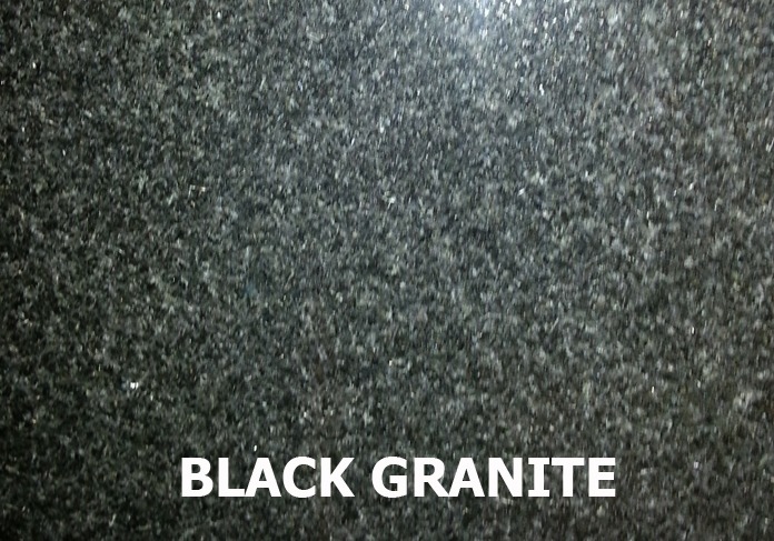 60&Prime; Black granite hearth & back panel set - Natural Black Granite