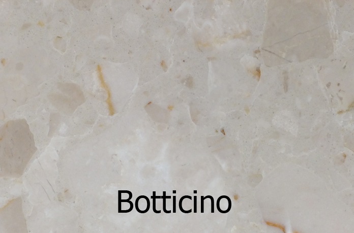 54&Prime; Marble hearth & back panel set - Botticino Cream