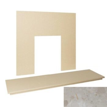 54&Prime; Marble hearth & back panel set - Botticino Cream