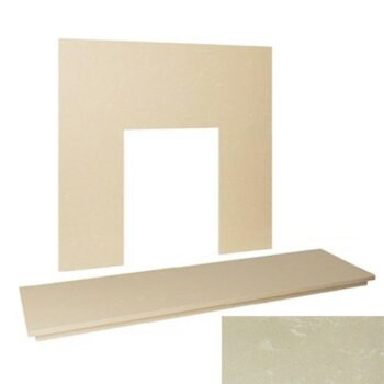 54&Prime; Marble hearth & back panel set - Roman Stone