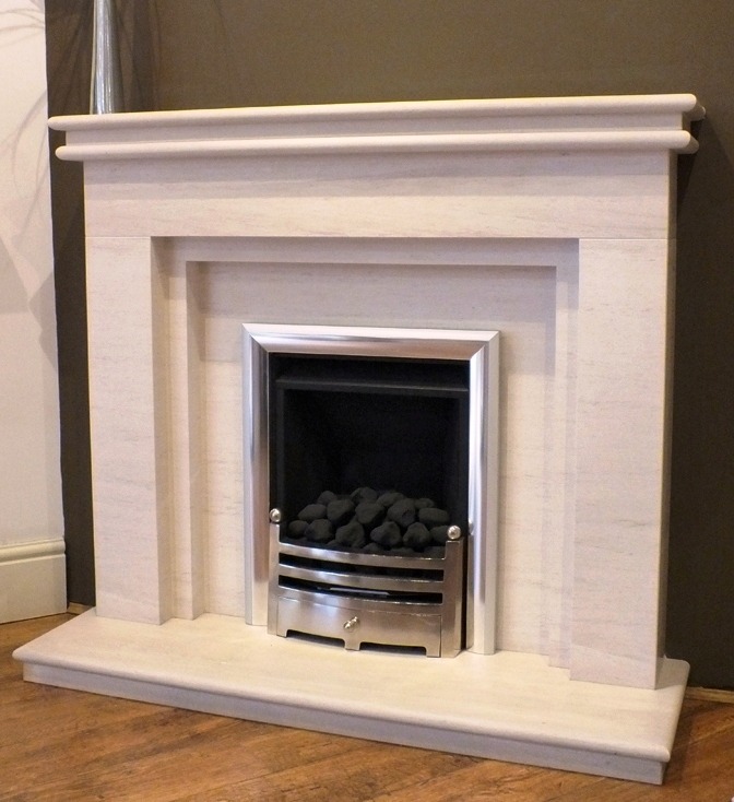 Brittania limestone  fireplace