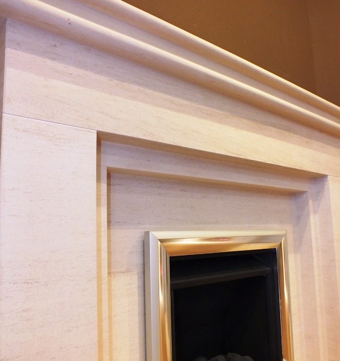 Brittania limestone  fireplace