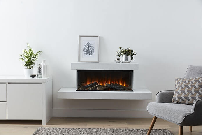 Brockenhurst 1600 electric suite with New Forest 1600 Fire