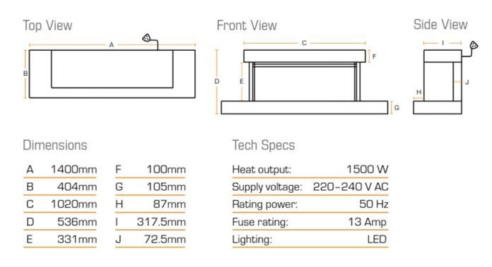 Brockenhurst 1600 electric suite with New Forest 1600 Fire