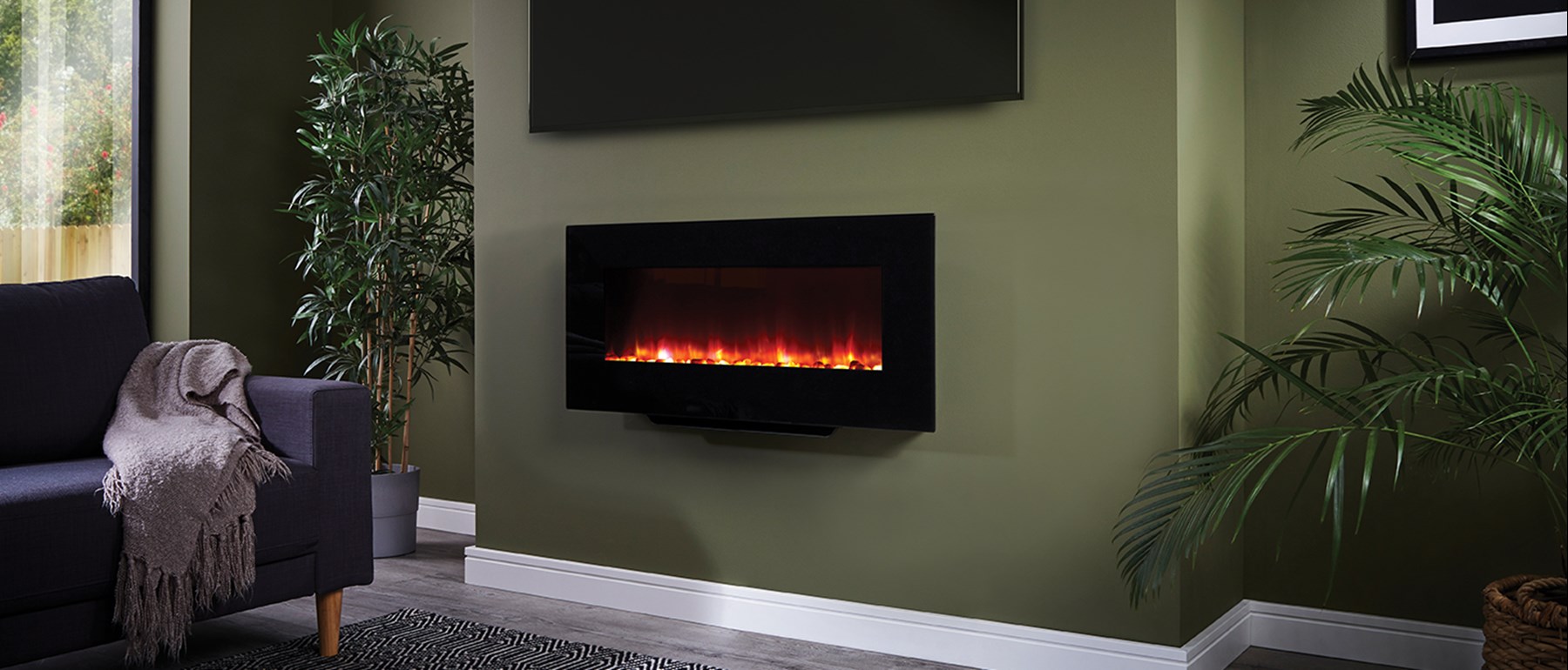 Katel Corvus wall hung LED electric fire