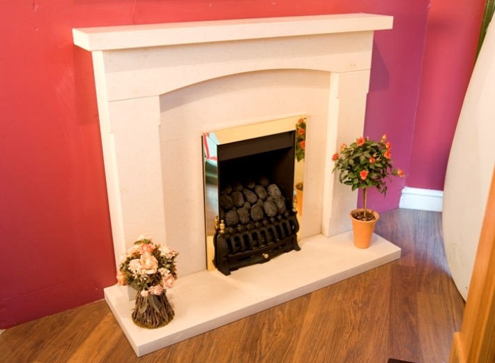 Luxe Limestone fireplace