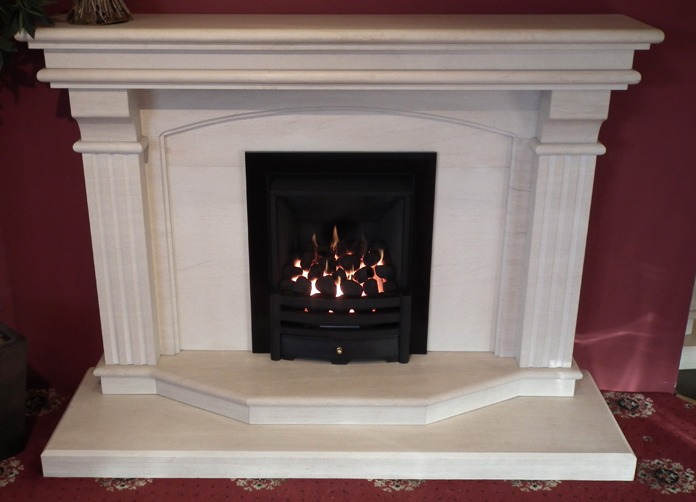 Tiree 60 limestone  fireplace