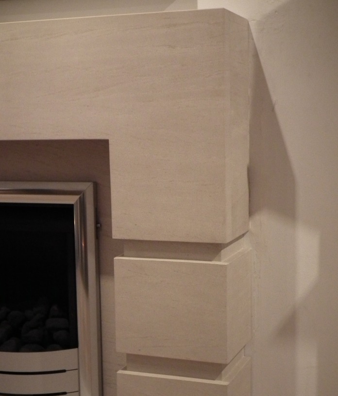 Lattice limestone  fireplace