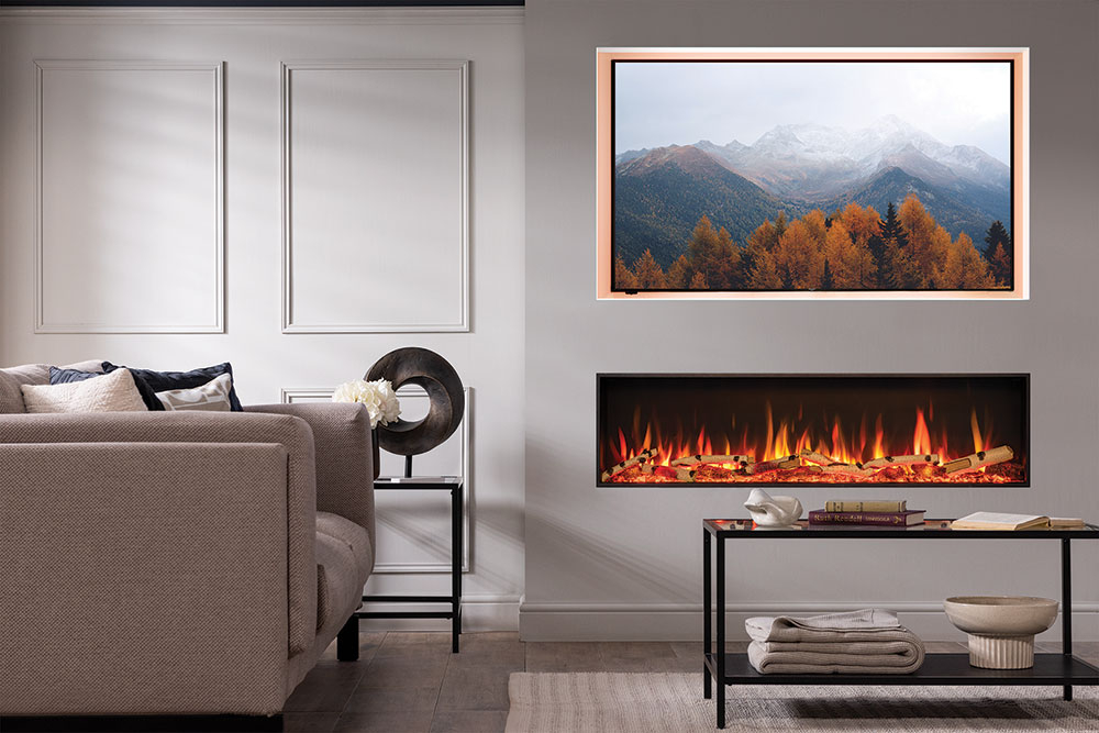 GAZCO e-STUDIO 165R LED ELECTRIC MEDIA WALL FIRE