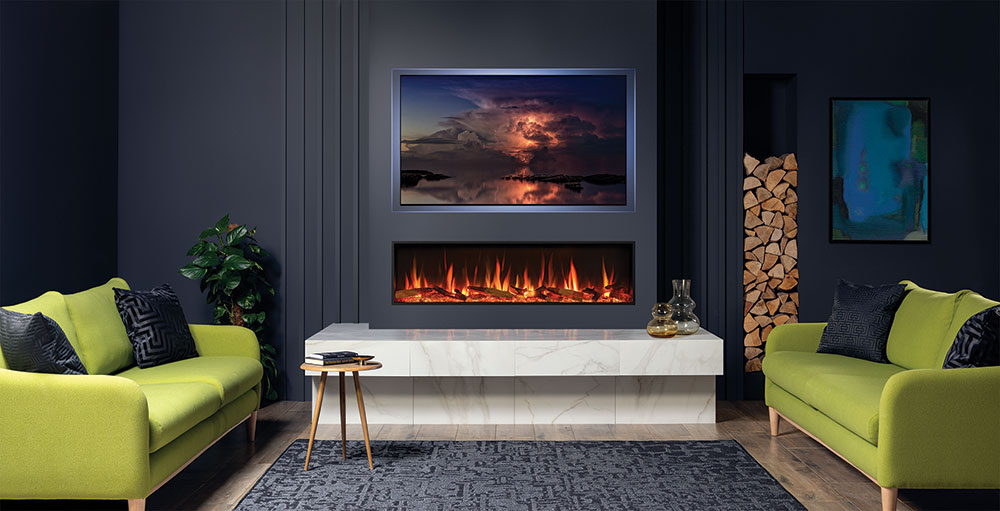 GAZCO e-STUDIO 165R LED ELECTRIC MEDIA WALL FIRE