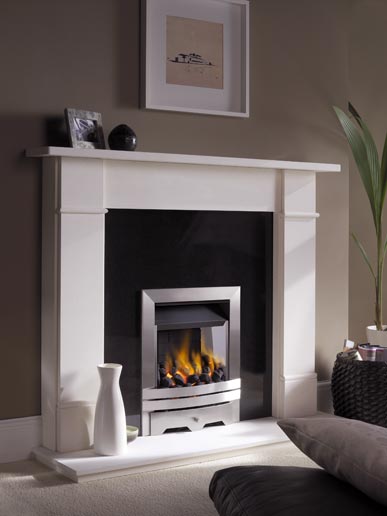EKO3030 gas fire in Brushed Stainless