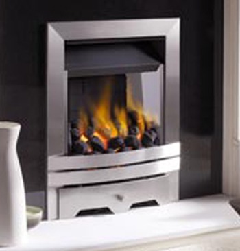 Eko 3010 slim line gas fire - Brushed steel