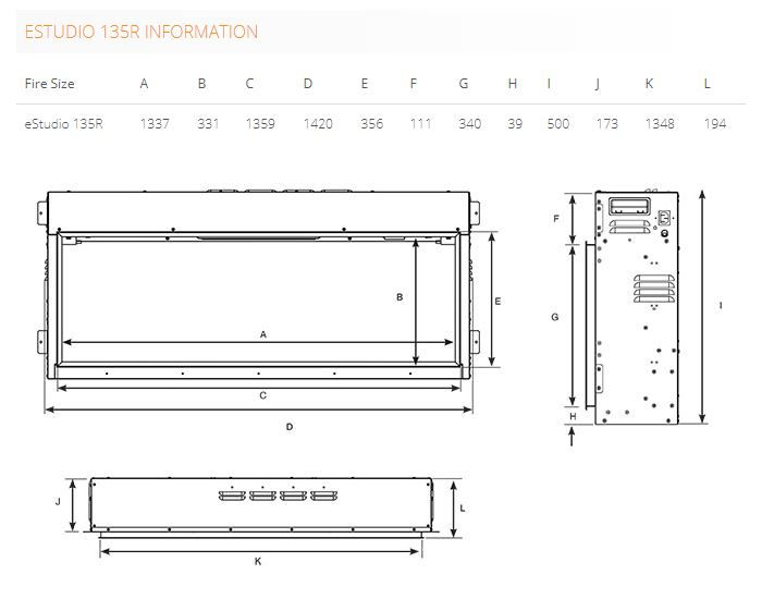 Gazco eStudio 135R LED electric fire
