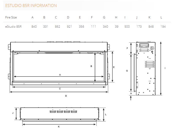 Gazco eStudio 85R LED electric fire