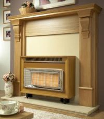 Flavel Misermatic Gas Fire in Teak