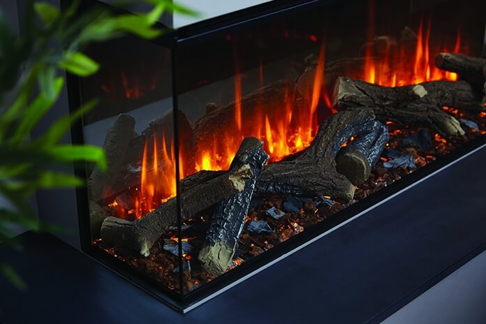 New Forest 1600 Black Edition media wall fire