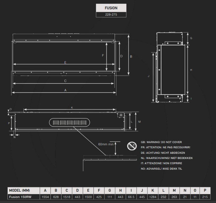 Gazco Onyx Fusion Media wall electric fire