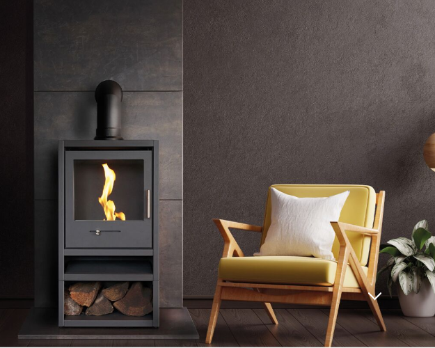 GOTHAM BIO ETHANOL STOVE WITH LOG STORE