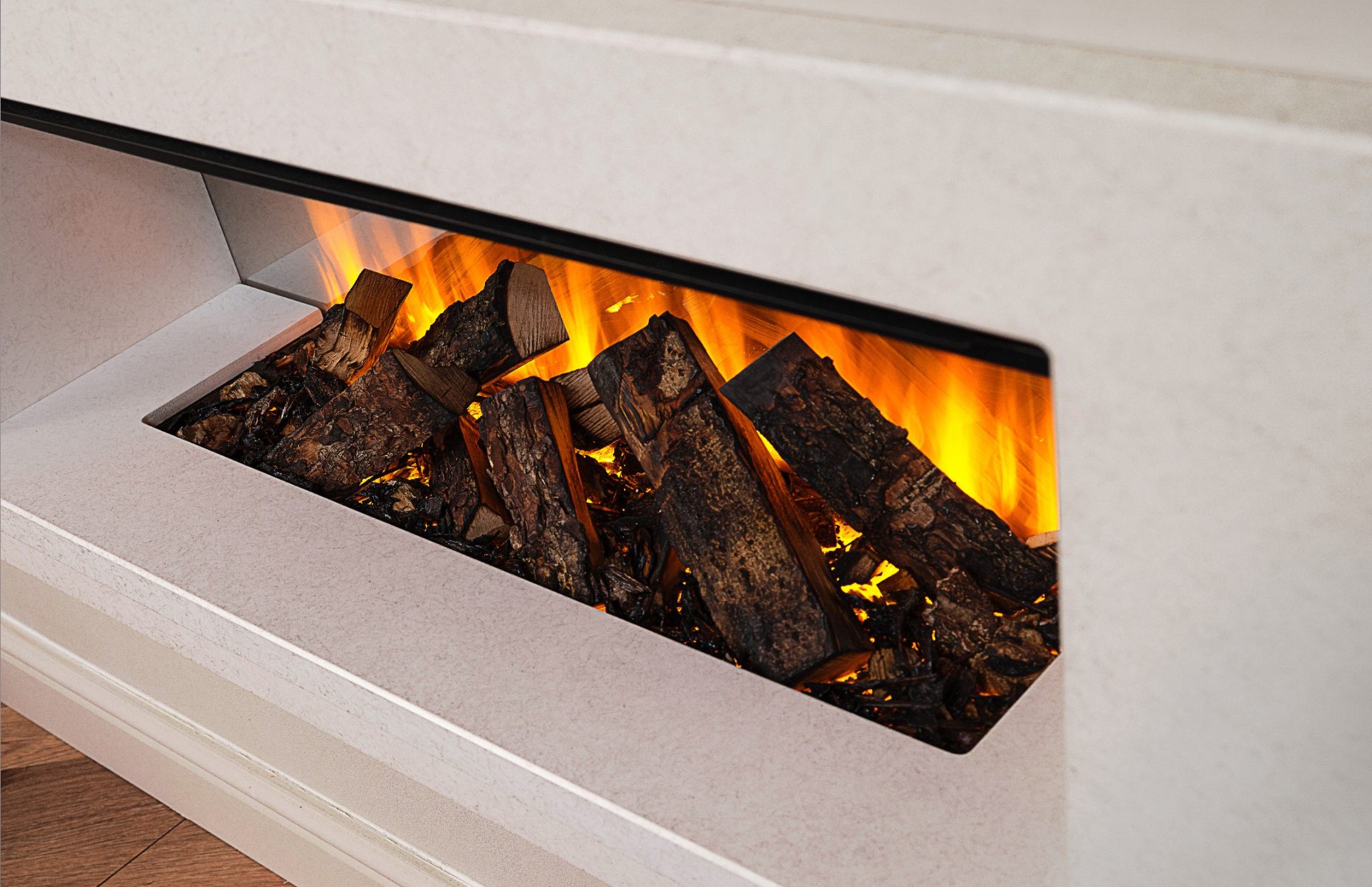 Holbury 870 Black Edition LED electric suite with New Forest fire