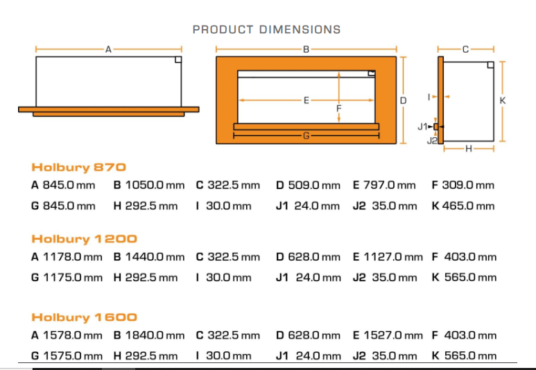 Holbury 1200 LED electric suite with New Forest fire