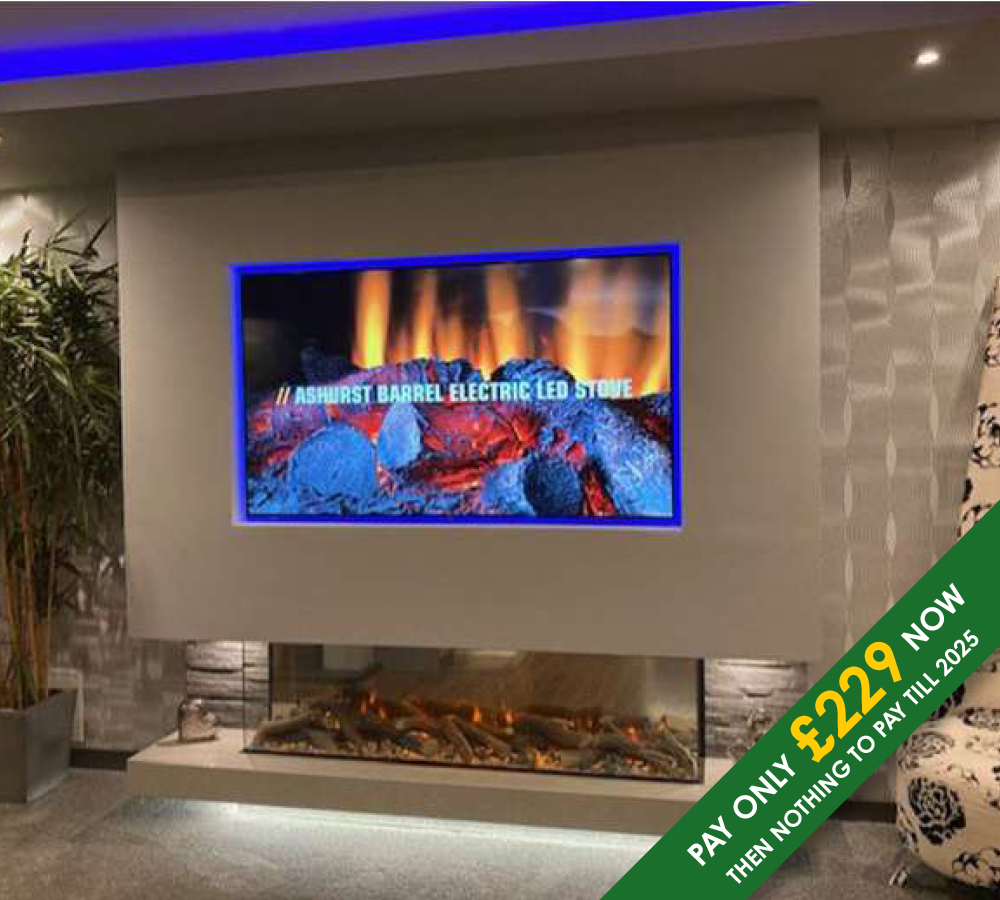 New Forest 1600 Panoramic LED Media Wall Electric fire