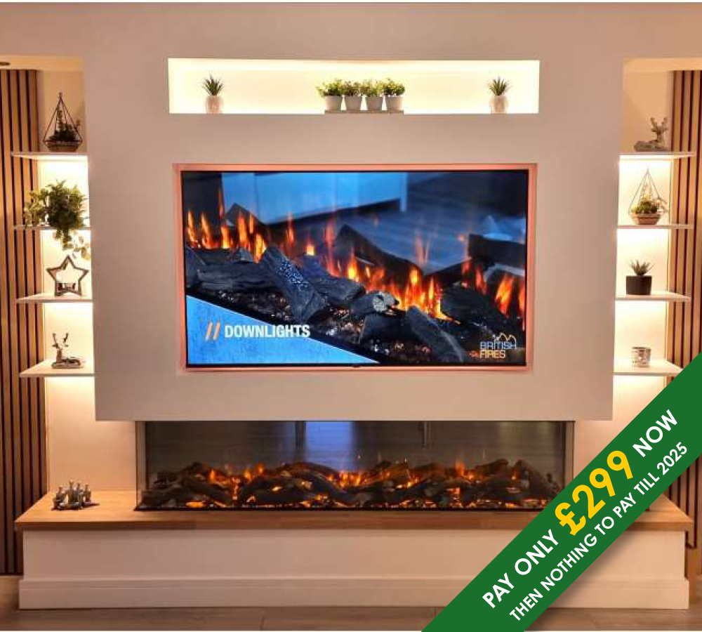 New Forest 1900 Black Edition media wall fire