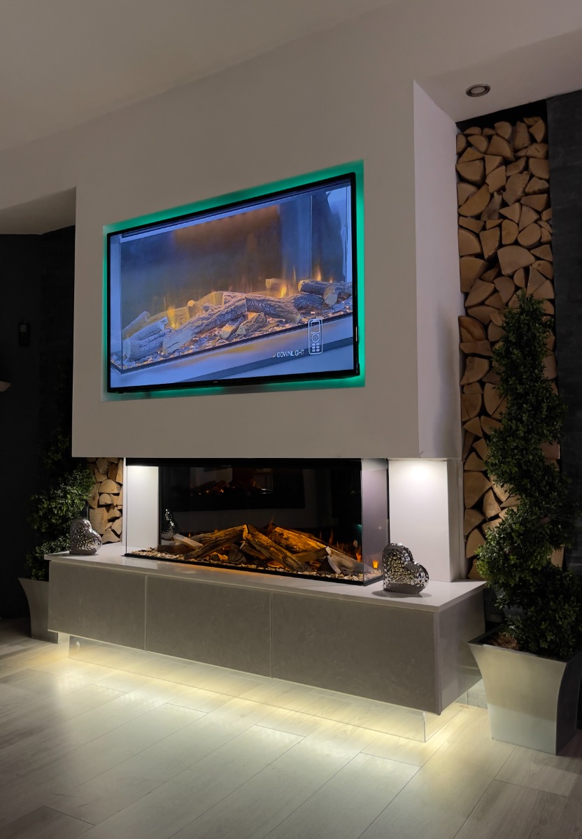 New Forest 1200 Black Edition LED electric media wall fire