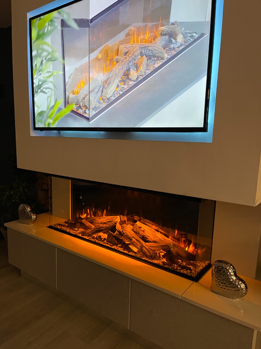 New Forest 1200 Black Edition LED electric media wall fire