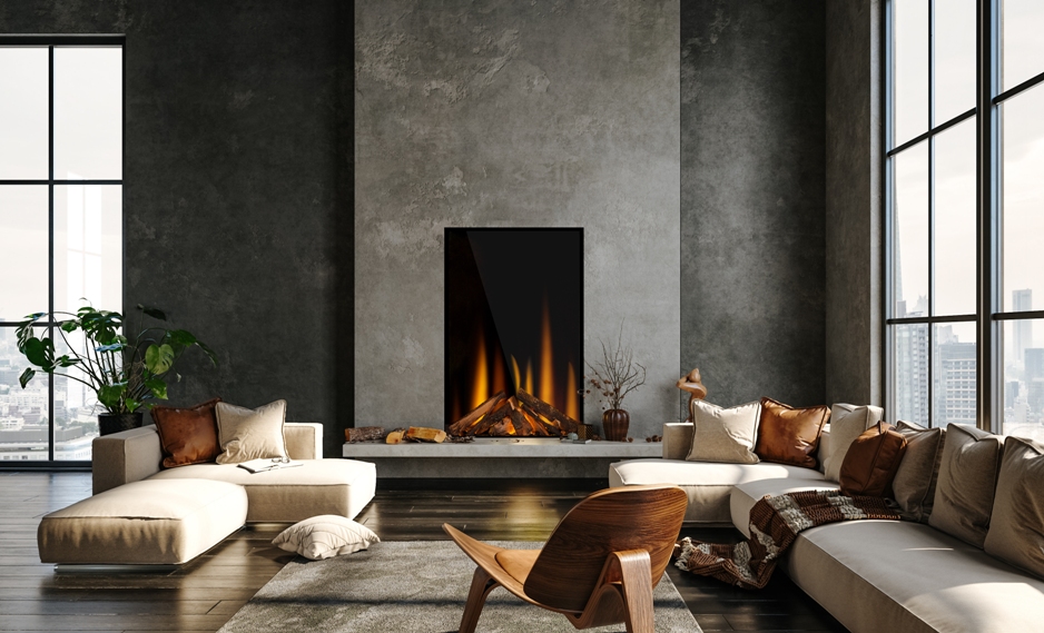 British Fires Knightwood LED electric media wall fire
