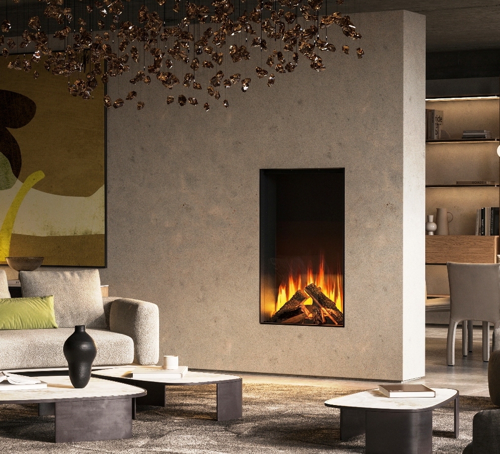 British Fires Knightwood LED electric media wall fire