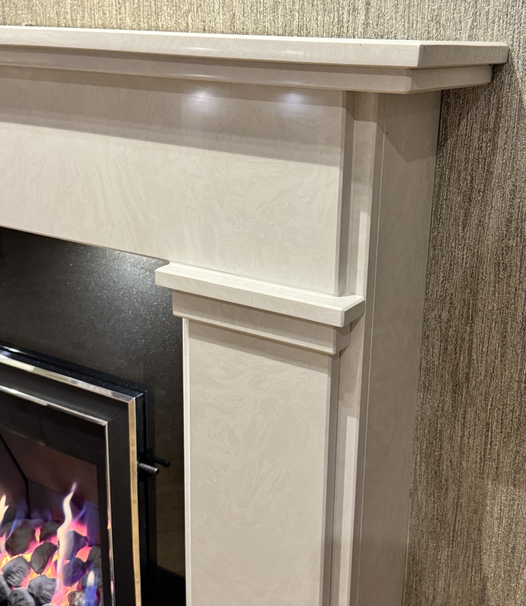 LINCOLN MARBLE FIREPLACE WITH LED DOWNLIGHTS