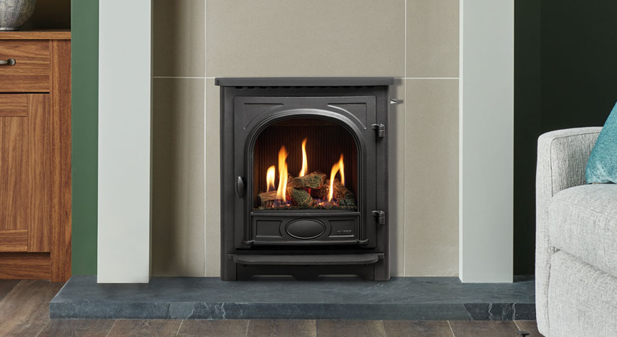 Logic HE Stockton Log Effect gas fire