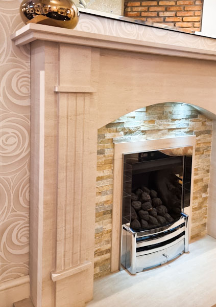 Madison deluxe limestone with LED downlights