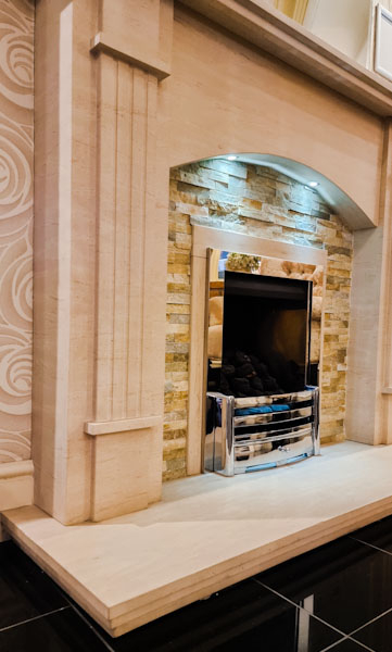 Madison deluxe limestone with LED downlights