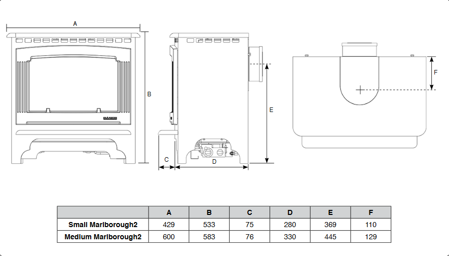 Gazco Medium Marlborough2 Balanced Flue Gas Stove