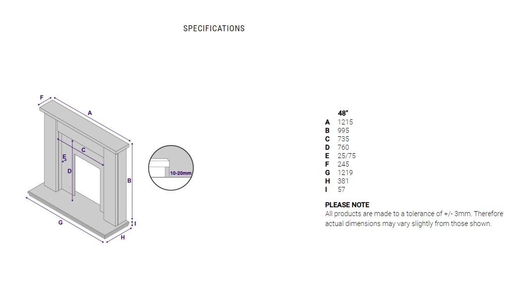 AURORA MONTREAL MARBLE FIREPLACE WITH LED DOWNLIGHTS