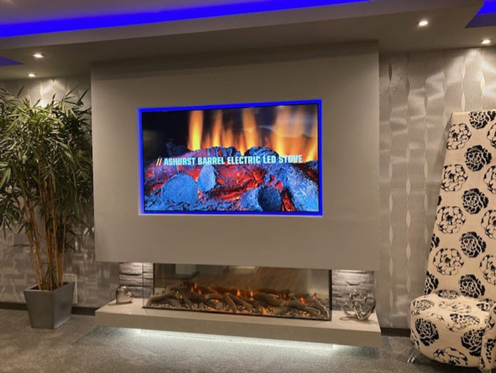 New Forest 1600 Black Edition media wall fire