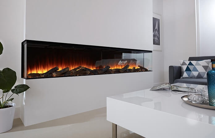 New Forest 2400 Black Edition LED electric media wall fire