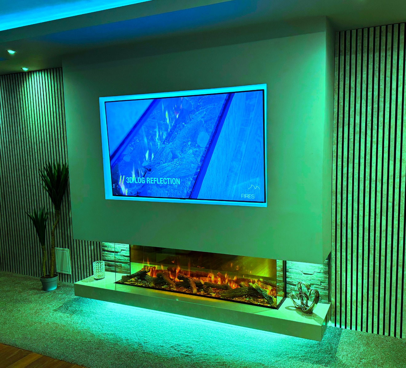 New Forest 1600 Panoramic LED Media Wall Electric fire