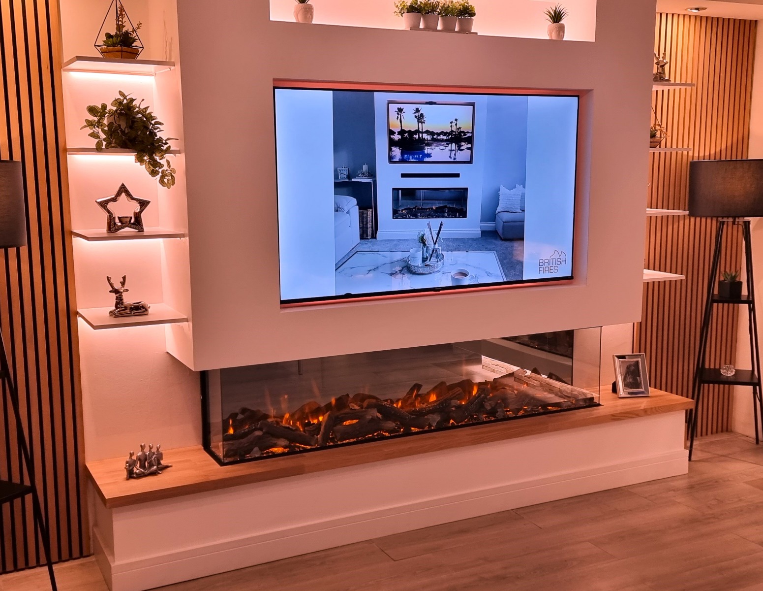 New Forest 1900 Black Edition media wall fire