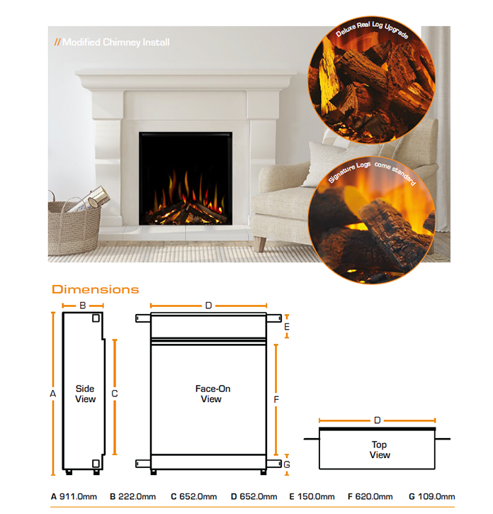 New Forest 650SQ LED Electric fire