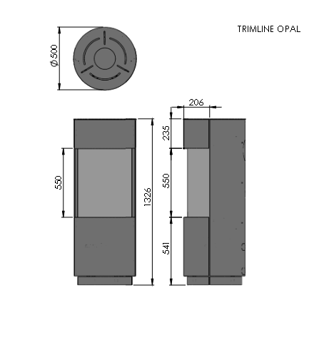 Trimline Vision Opal Balanced flue gas stove