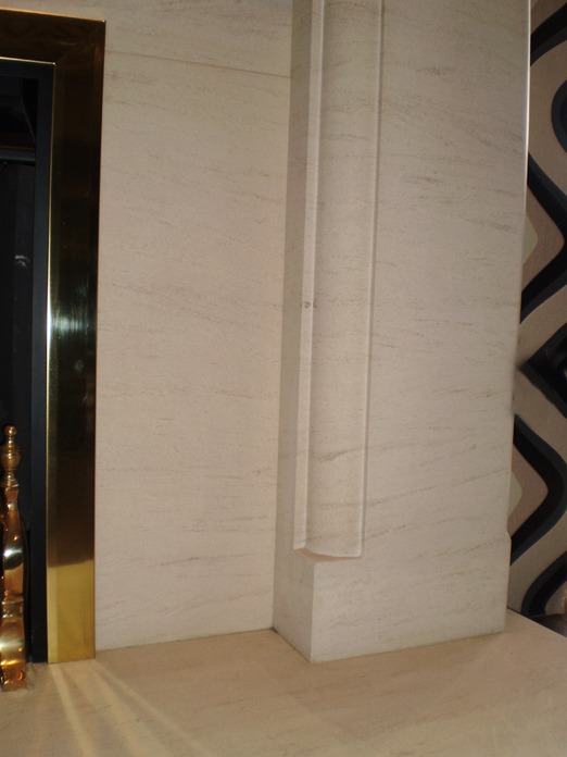 Tudor 60 limestone fireplace