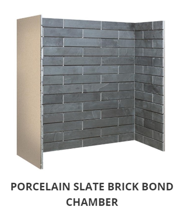 Porcelain Slate Brick Bond chamber