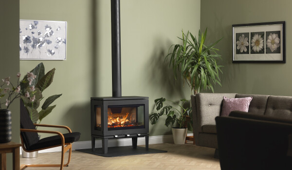 PureVision Linear LPV8 3 sided wood burning stove