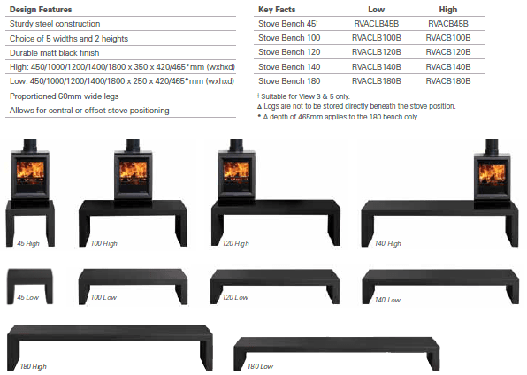 Stovax Steel Stove Benches
